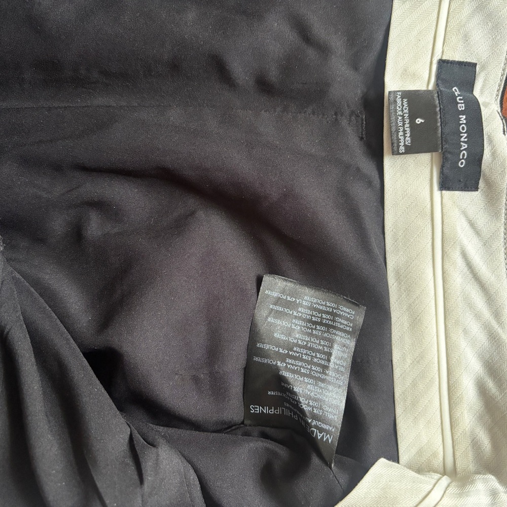 Club Monaco Black and Cream Wide Leg Pants